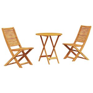 vidaXL Klapp Bistro Set 3 pcs Braun Massivholz Akazie