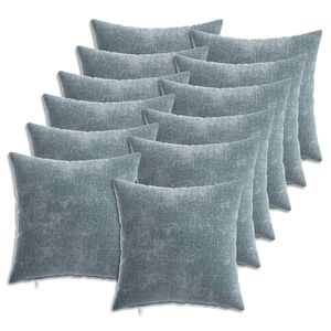 vidaXL Kissenbezug 12 pcs HEERLEN Himmelblau 40 x 40 cm Chenille-Stoff