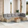 vidaXL Gartensofa-set mit Kissen mit Speicher 8 pcs Beige Poly-Rattan