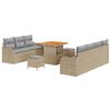 vidaXL Garten-Sofa-Set mit Kissen mit Kissen 10 pcs Beige und Hellgrau