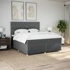 vidaXL Boxspringbett mit Matratze Dunkelgrau 180x200 cm Stoff
