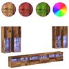 vidaXL TV-Wandregal-Set Wandmontiert 7 pcs Altholz Holzwerkstoff