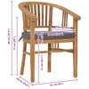 vidaXL Gartenstühle mit Kissen 2 Stk. Teak Massivholz