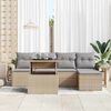 vidaXL Gartensofa-set mit Kissen 6 pcs Beige Poly-Rattan