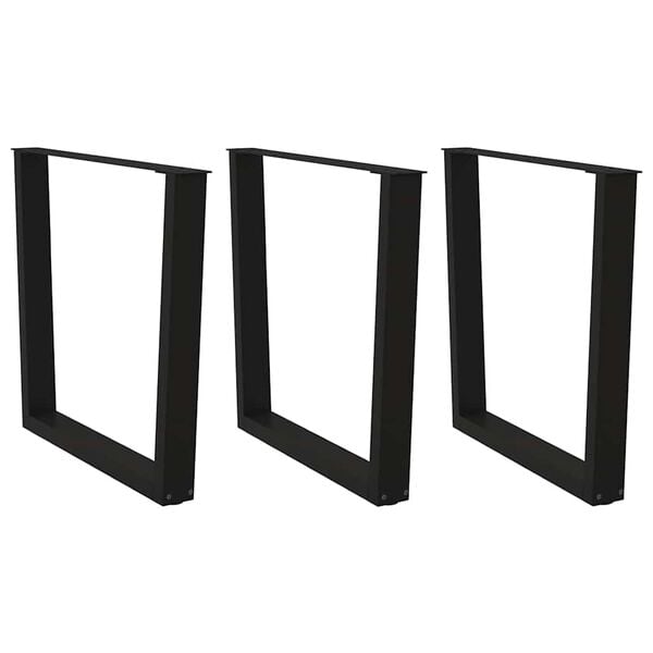 vidaXL Esstischbeine V-Form 3 Stück Schwarz 90x(72-73,3) cm Stahl