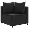 vidaXL 6-tlg. Garten-Sofagarnitur mit Kissen Schwarz Poly Rattan