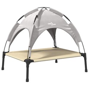 vidaXL Hundebett 63 x 49,5 x 60 cm Stahl Silber Grau