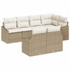 vidaXL Gartensofa-set 7 stk. Beige und Wei&szlig; Poly-Rattan