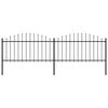 vidaXL Gartenzaun mit Speerspitze Stahl 337 x 150 cm Schwarz