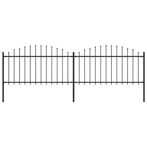vidaXL Gartenzaun mit Speerspitze Stahl 337 x 150 cm Schwarz