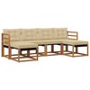 vidaXL Outdoor-Sofagarnitur mit Kissen 6 pcs Natur und Beige