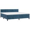 vidaXL Boxspringbett mit Matratze & LED Dunkelblau 200x200 cm Samt