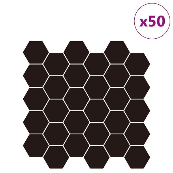 vidaXL Sechseckige Fliese 50 pcs Grau 30 x 30 cm Polyurethan und PET
