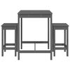 vidaXL 3-tlg. Gartenbar-Set Grau Massivholz Kiefer