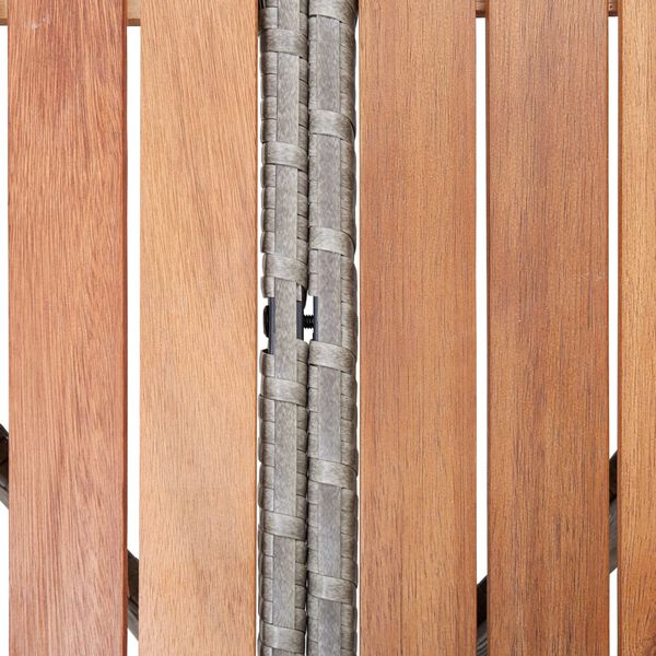 vidaXL Gartentisch Grau 115x74 cm Poly Rattan und Akazienholz