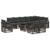 vidaXL Gartensofa-set 11 stk. Grau und Dunkelgrau Poly-Rattan