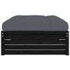 vidaXL Gartenhocker Schwarz 120x80 cm Massivholz Kiefer
