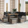vidaXL Gartensofa-set mit Kissen 9 pcs Grau Poly-Rattan