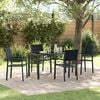 vidaXL Garten Essgruppe 5 pcs Schwarz Pulverbeschichteter Stahl
