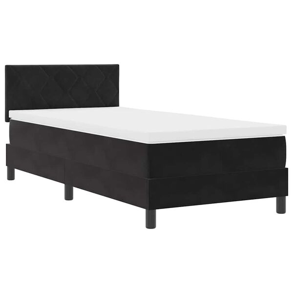vidaXL Boxspringbett mit Matratze Schwarz 100 x 200 cm Samt