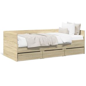 vidaXL Tagesbett mit Schubladen ohne Matratze Sonoma-Eiche 100x200 cm