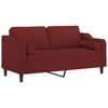 vidaXL 2-Sitzer-Sofa mit Kissen Weinrot 140 cm Stoff