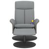 vidaXL Massagesessel mit Fu&szlig;hocker Hellgrau Stoff