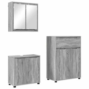 vidaXL Badezimmerm&ouml;bel-Set 3 stk. Graues Sonoma 72,5 x 36,5 x 100 cm