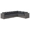 vidaXL 6-tlg. Garten-Lounge-Set mit Kissen Poly Rattan Grau