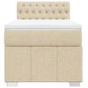 vidaXL Boxspringbett mit Matratze Creme 90x200 cm Stoff
