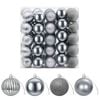 vidaXL Weihnachtskugelset 75 stk. Grau 6 cm Polystyrol