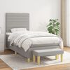 vidaXL Boxspringbett mit Matratze Hellgrau 90x200 cm Stoff