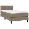 vidaXL Boxspringbett mit Matratze & LED Taupe 80x200 cm Stoff
