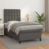 vidaXL Boxspringbett mit Matratze Grau 90x190 cm Kunstleder