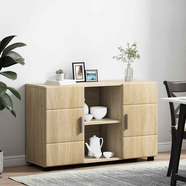 vidaXL Sideboard Sonoma-Eiche 88,5 x 30,5 x 55,5 cm Holzwerkstoff