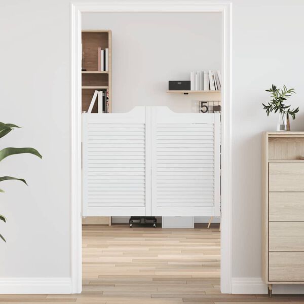 vidaXL Schwingt&uuml;ren Lamellen-Design 1-Paar Wei&szlig; 80x100 cm