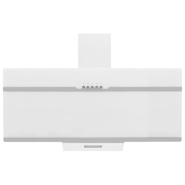 vidaXL Wand-Dunstabzugshaube 90 cm Edelstahl und Hartglas Wei&szlig;