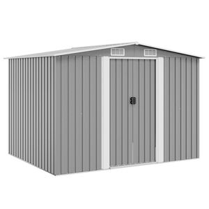 vidaXL Gartenschuppen Grau Metall 257 x 205 x 178 cm