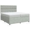 vidaXL Boxspringbett mit Matratze Hellgrau 200x200 cm Samt