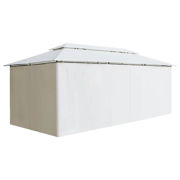 vidaXL Pavillon mit Vorhängen 600x298x270 cm Weiß 180g/m²