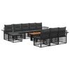 vidaXL Gartensofa-set 11 stk. Schwarz und Dunkelgrau 100 x 55 x 73 cm