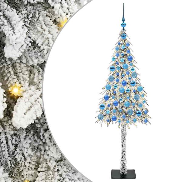 vidaXL Weihnachtsbaum mit 300 LEDs Weiß 180 cm PE und Stahl