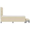 vidaXL Boxspringbett mit Matratze Creme 100 x 200 cm Stoff