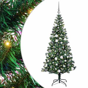 vidaXL K&uuml;nstlicher vorbeleuchteter Weihnachtsbaum Gr&uuml;n 180 cm