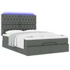 vidaXL Ottoman-Bett mit Matratze & LEDs Dunkelgrau 140x200 cm Stoff