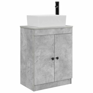 vidaXL Badezimmerschrank mit Waschbecken Betongrau 54 x 35 x 83 cm