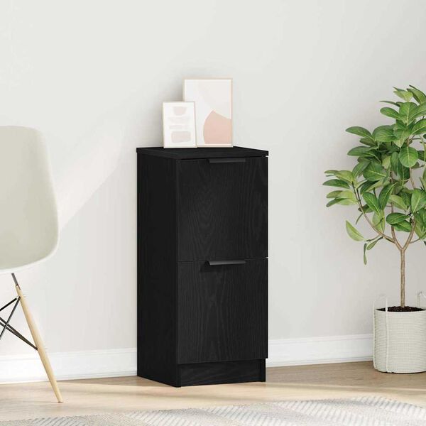 vidaXL Sideboard Schwarz Eichen-Optik 30 x 30 x 70 cm Holzwerkstoff