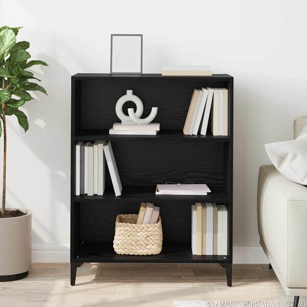 vidaXL Sideboard Schwarz Eichen-Optik 69,5 x 32,5 x 90 cm