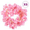 vidaXL Blumengirlanden Blumen 6 Stk. Dunkelrosa 180 cm