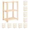 vidaXL Lagerregale 3 B&ouml;den 10 Stk. 60x38x90cm Massivholz Kiefer 150kg